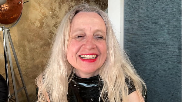 In a latex corset horny prolapse fisting with a mega dildo