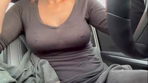 Italian Big Tits Horny Milf Artemisia Love Showing her juicy Nipples in the car