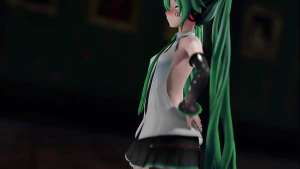 Miku Hatsune Undress Dance Hentai Pussy Plug Toy Reversible Campaign Song MMD 3D Green Hair (CLIP)