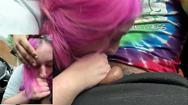 Public car blowjob, she sucked my dick on her break – so I came in her mouth (oral creampie)