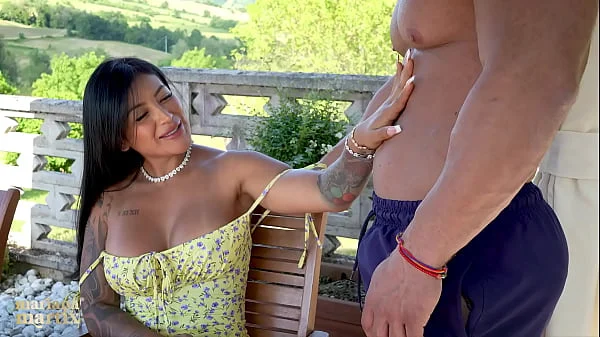 Big-ass Latina fucks a muscular Italian outdoors – Mariana Martix & Big White Bull