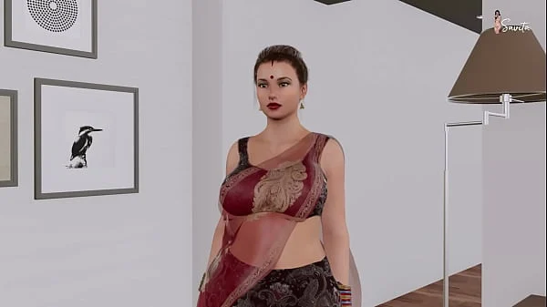 Desi Indian stepmom caught naked in the bathroom, fingering her pussy