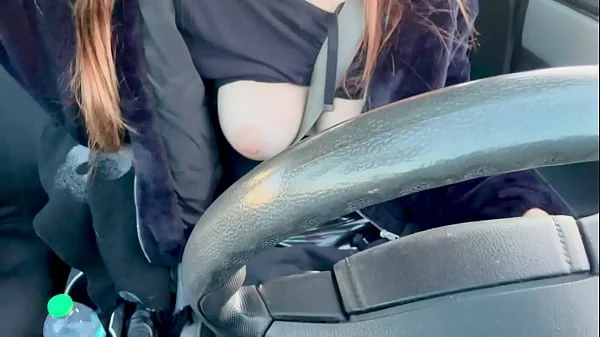 Hot Italian Milf Artemisia Love driving her car around Los Angeles and flashing her big tits in the traffic