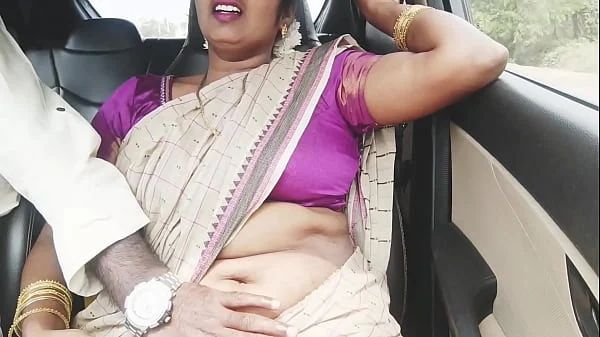 Indian aunty and son in law car long drive for sex. Telugu dirty talks.