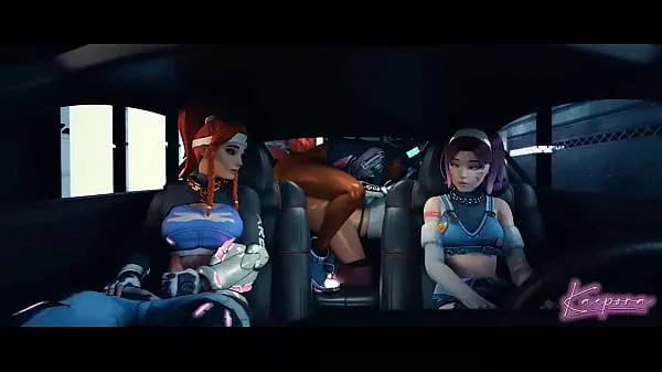 Party in the car from D.va, Brigitte, sombra, tracer
