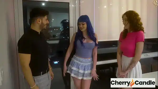Cherry-Candle and Dave invite Jewelz Blue for a Threesome in a Penthouse