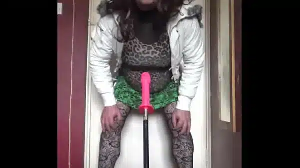 bisexual crossdresser wants to be filmed while getting his anal pussy fucked by a real cock instead of this dildo machine fucking him part 3