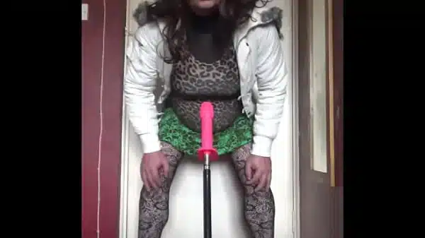 bisexual crossdresser wants to be filmed while getting his anal pussy fucked by a real cock instead of this dildo machine fucking him part 7