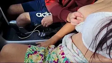 Cuckold husband watches his wife give a stranger blowjob in public. They then take the guy home so he can creampie her pussy!