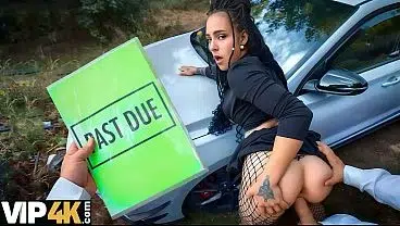 DEBT4k. Watched by having car sex…