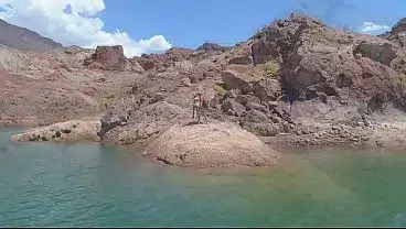 Hot couple hike to top of the mountain to fuck!