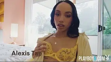 Petite black teen model Alexis Tae posing solo for Playboy