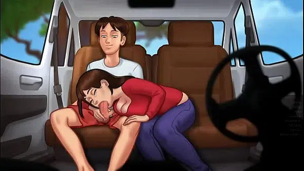 recibiendo una mamada de mi madrastra en el auto