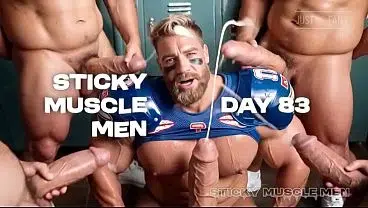 Sticky Muscle Men Day 83 Preview, AI-Generated Muscle Guys, Big Dicks, Big Cum Loads